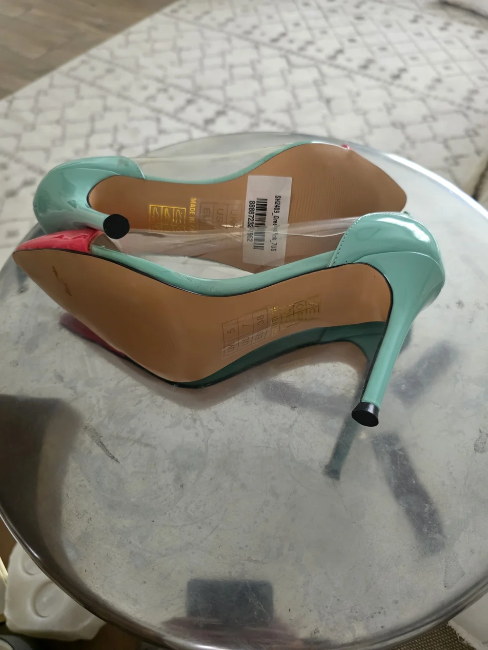 NEW Pointed-Toe Turq, Clear and Hot Pink Heels